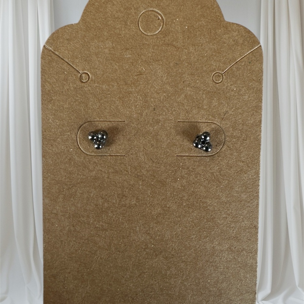 Black and Silver Stud Earrings